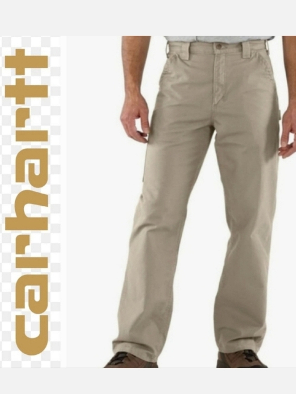 CARHARTT LOOSE ORIGINAL FIT PANTS 100% COTTON RUGGED KHAKI TAN 38 X 32